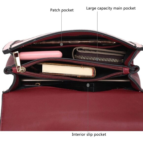 Crossbody Bag Vegan Leather Small Messenger Purse for Women Purse - Picture 4 of 7